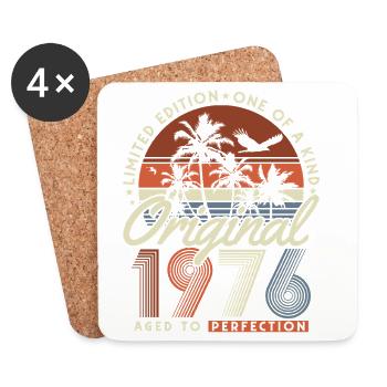 Jahrgang 1976 Geburtstag Vintage Retro Geschenk - Untersetzer (4er-Set) - Weiß - Vorne
