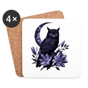 Nachtvogel Amethystblüten - Untersetzer (4er-Set) - Weiß - Vorne