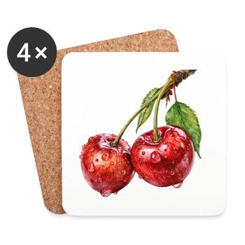 cherry - Coasters (set of 4) - white - Front