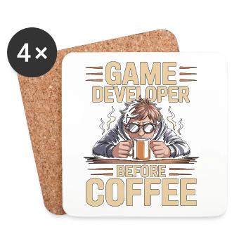 Game Developer Before Web Developer Coffee Lover - Untersetzer (4er-Set) - Weiß - Vorne