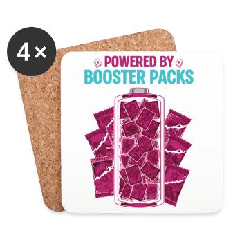 Boosté par des boosters Collectionneur de cartes à collectionner - Dessous de verre (lot de 4) - blanc - Devant