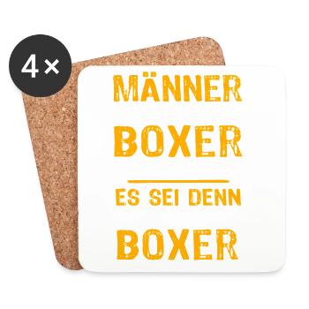 Boxer Boxen - Untersetzer (4er-Set) - Weiß - Vorne