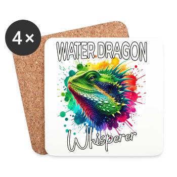 Chinesische Wasseragame Flüsterer - Untersetzer (4er-Set) - Weiß - Vorne