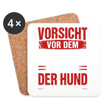 Vorsicht Frauchen Hund Ist Harmlos - Untersetzer (4er-Set) - Weiß - Vorne