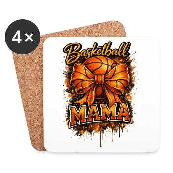 Vintage Mama Basketball | Sportliches Mama-Geschenk - Untersetzer (4er-Set) - Weiß - Vorne