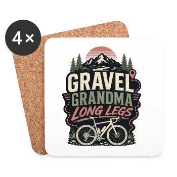 Gravel Grandma Fahrrad Oma Rennrad Mountainbike - Untersetzer (4er-Set) - Weiß - Vorne