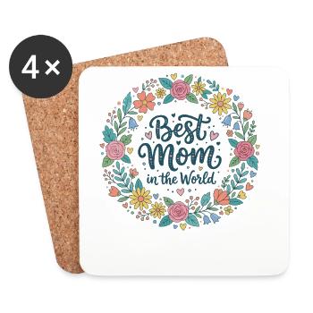 Best Mom - Dessous de verre (lot de 4) - blanc - Devant