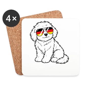 Deutsche flagge Hund deutsch Deutschland Hunde - Untersetzer (4er-Set) - Weiß - Vorne