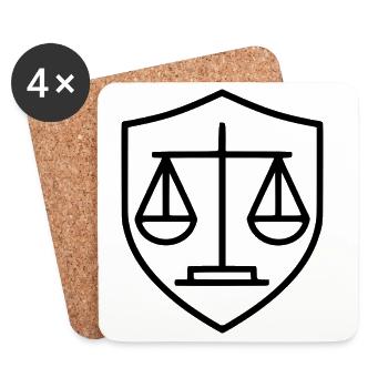 Law Lawyer Libra Lawyer Court Law - Coasters (set of 4) - white - Front