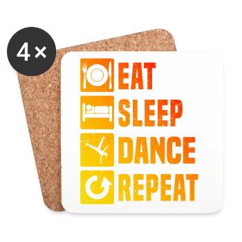 Geschenkidee für die Breakdancerin mit Break Dance - Untersetzer (4er-Set) - Weiß - Vorne