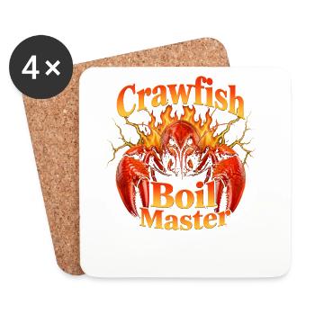 Crawfish Boil Master Lustige Männer Crawfish - Untersetzer (4er-Set) - Weiß - Vorne