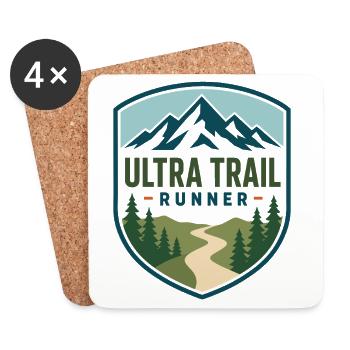Bouclier de montagne Ultra Trail Runner - Dessous de verre (lot de 4) - blanc - Devant