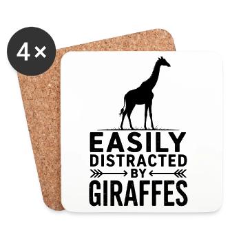 Dynastiques de girafe Girafe Drôle de cadeau de girafe - Dessous de verre (lot de 4) - blanc - Devant