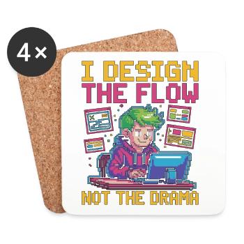 UX/UI Designer I Design The Flow User Experience - Untersetzer (4er-Set) - Weiß - Vorne