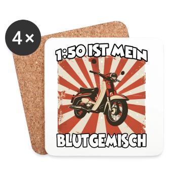 Geschenk für Simson-Fans, Ostalgie Fan - Untersetzer (4er-Set) - Weiß - Vorne