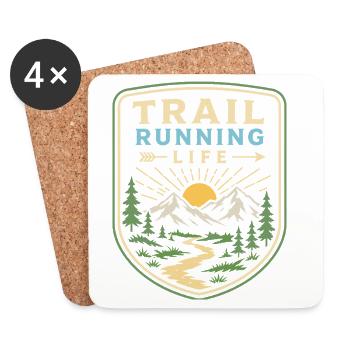 Trailrunning-Leben - Untersetzer (4er-Set) - Weiß - Vorne