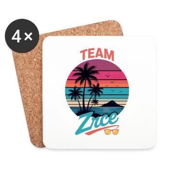 Plage du couchant du soleil de l’équipe Zrce - Dessous de verre (lot de 4) - blanc - Devant