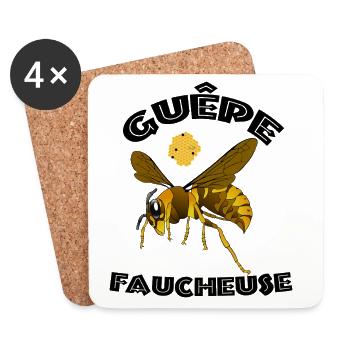 Guêpe Spectrale Reaper Stylisée Design Art insecte - Dessous de verre (lot de 4) - blanc - Devant