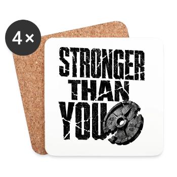 Bodybuilding Saying Stronger Than You - Coasters (set of 4) - white - Front