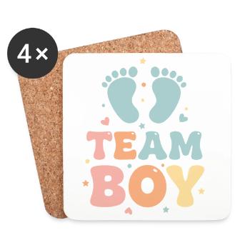 Révélation du sexe : équipe Baby Shower Boy Baby - Dessous de verre (lot de 4) - blanc - Devant