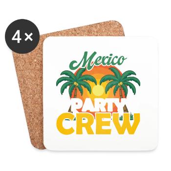 Mexiko Party Crew - Untersetzer (4er-Set) - Weiß - Vorne
