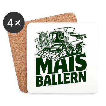 Mais | Maisernte | Maiskolben - Untersetzer (4er-Set) - Weiß - Vorne