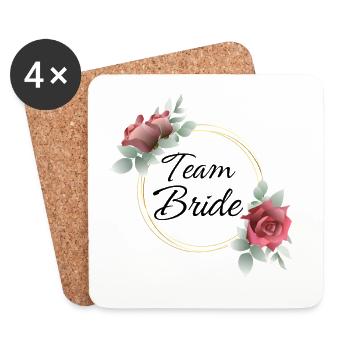 Team-Braut-Matching - Untersetzer (4er-Set) - Weiß - Vorne