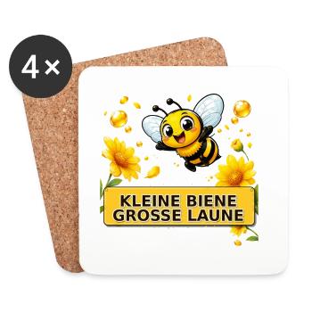 Biene Honig Imker Honigwabe Blumen Wiese Insekt - Untersetzer (4er-Set) - Weiß - Vorne