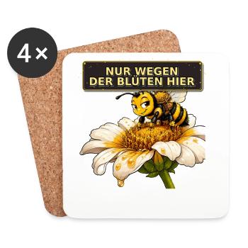 Biene Honig Imker Honigwabe Blumen Wiese Insekt - Untersetzer (4er-Set) - Weiß - Vorne