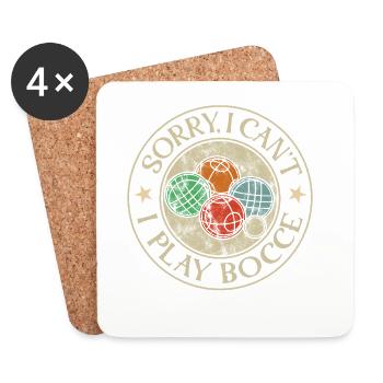 Désolé, je ne peux pas, je joue à la bocce - Dessous de verre (lot de 4) - blanc - Devant