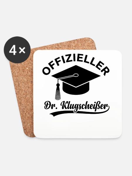 Ein offizieller Dr. Klugscheisser lustige Sprüche - Untersetzer (4er-Set) - Weiß