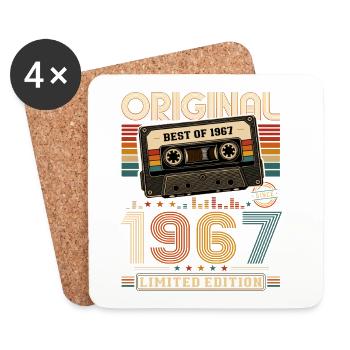 59. Geburtstag Geschenk Mann Kassette Best of 1967 - Untersetzer (4er-Set) - Weiß - Vorne