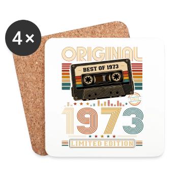 53rd Birthday Gift Man Cassette Best of 1973 - Coasters (set of 4) - white - Front
