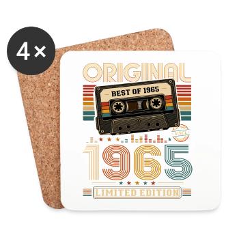 61e anniversaire Gift Man cassette Best of 1965 - Dessous de verre (lot de 4) - blanc - Devant