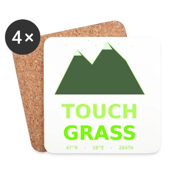 Neon Berge Touch Grass - Untersetzer (4er-Set) - Weiß - Vorne
