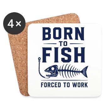 Born To Fish Angler Shirt - Coasters (set of 4) - white - Front