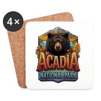 Chute de l’ours dans le parc national d’Acadia - Dessous de verre (lot de 4) - blanc - Devant