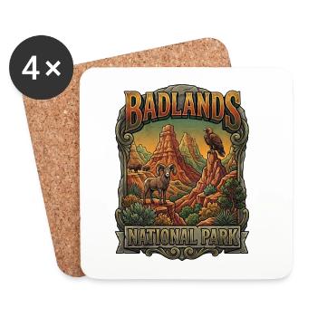 Badlands Nationalpark Poster - Untersetzer (4er-Set) - Weiß - Vorne