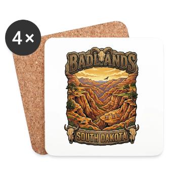 Badlands South Dakota Canyon - Coasters (set of 4) - white - Front