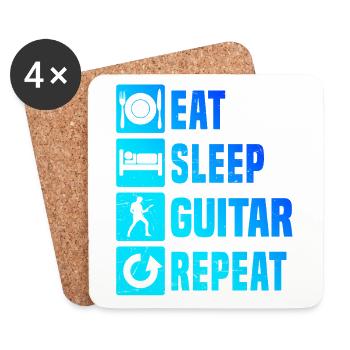Gift idea for a guitar player with electric guitar - Coasters (set of 4) - white - Front
