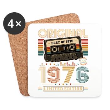 50e anniversaire Gift Man cassette Best of 1976 - Dessous de verre (lot de 4) - blanc - Devant