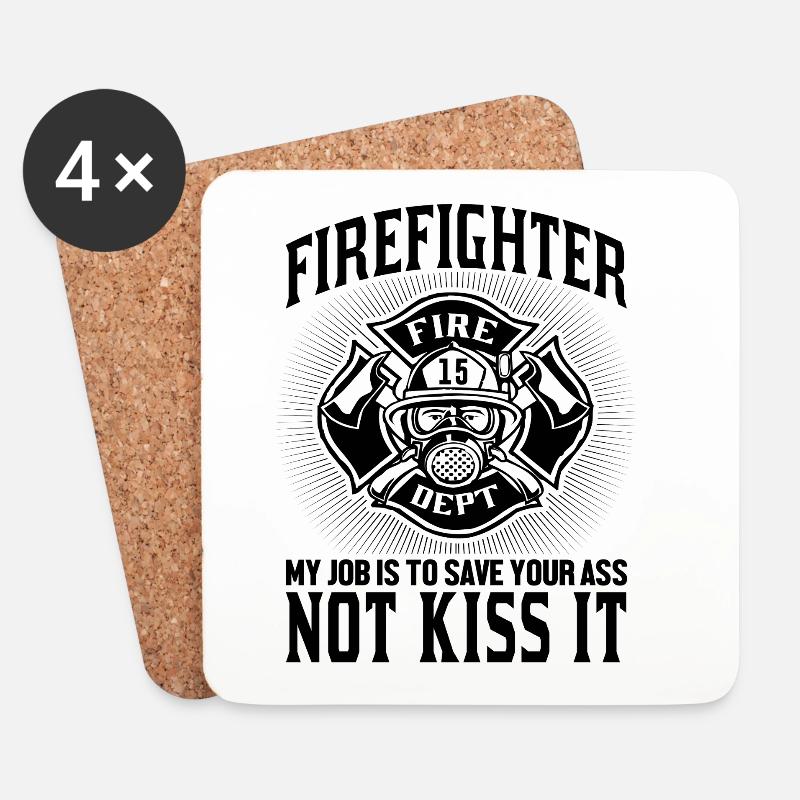 Fire_Fighter - Untersetzer (4er-Set) - Weiß
