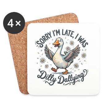 Duck Dilly Dallying – Late Laugh - Untersetzer (4er-Set) - Weiß - Vorne