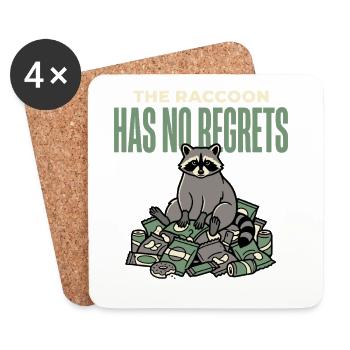 Raccoon Drôle - Dessous de verre (lot de 4) - blanc - Devant