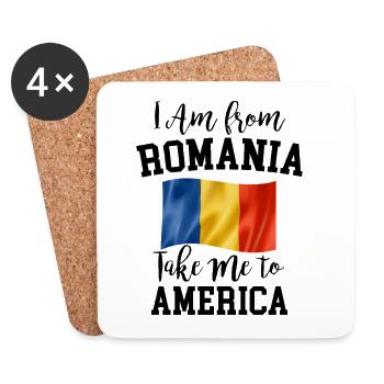 I am from romania take me to America - Untersetzer (4er-Set) - Weiß - Vorne