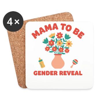 Gender Reveal Mama To Be Baby Shower Mom Team Girl - Coasters (set of 4) - white - Front