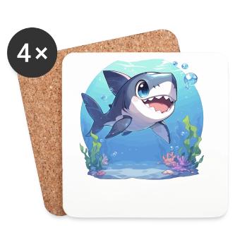 Sharks Shark - Coasters (set of 4) - white - Front