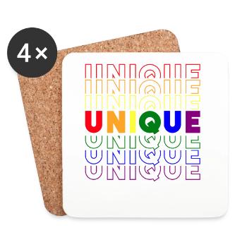 LGBT Gay Pride Month Love is unique - Coasters (set of 4) - white - Front