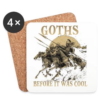 Cavaliers germaniques Humour Cavalerie gothique tardive - Dessous de verre (lot de 4) - blanc - Devant