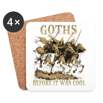 Cavaliers germaniques Humour Cavalerie gothique tardive - Dessous de verre (lot de 4) - blanc - Devant